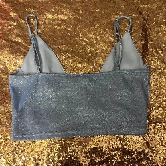 Light blue shimmer top size M - Picture 2 of 2